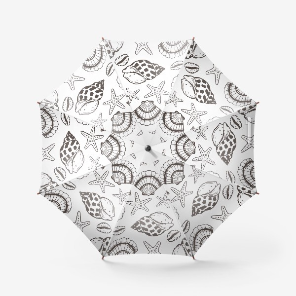 Зонт «Морские звезды и ракушки»