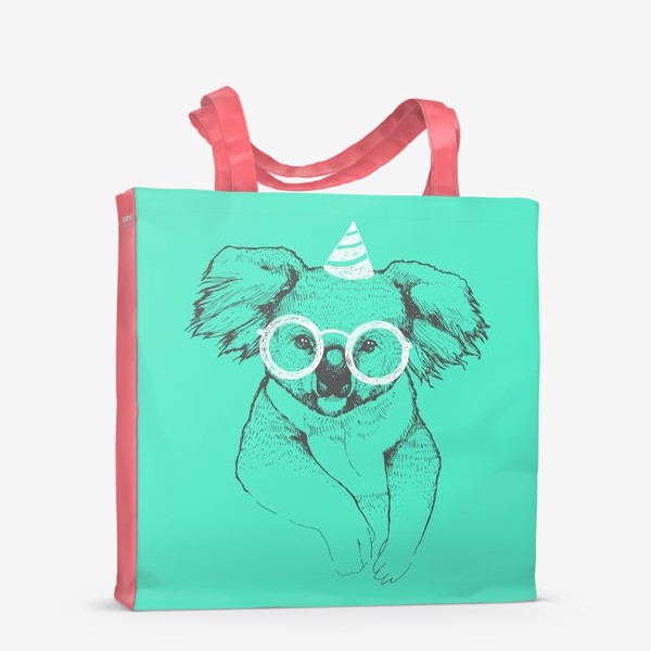 Сумка-шоппер «Праздничная коала в очках и конусе»