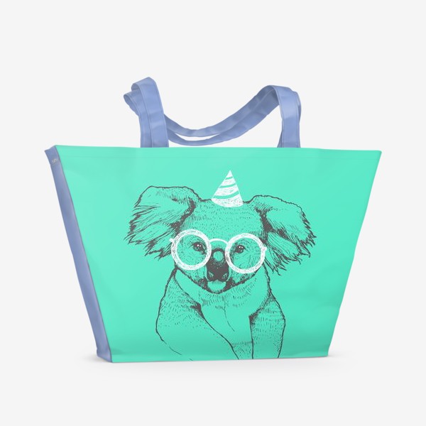 Пляжная сумка «Праздничная коала в очках и конусе»