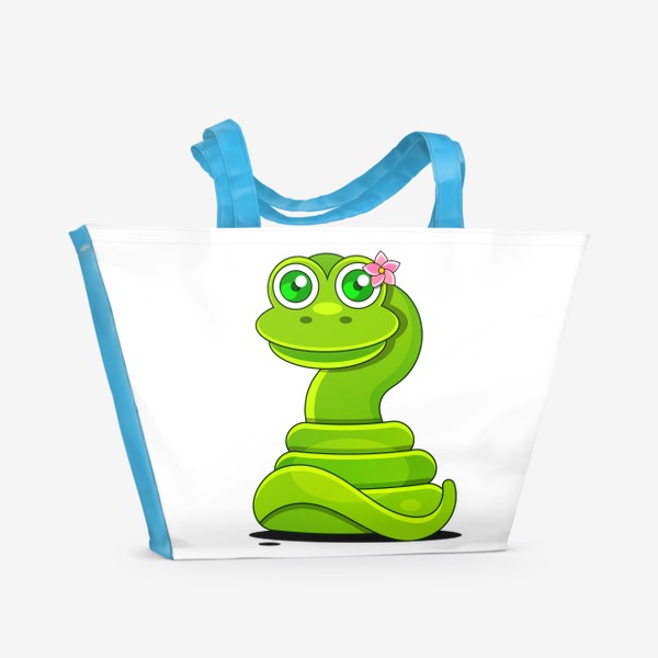 Пляжная сумка «Green funny snake»