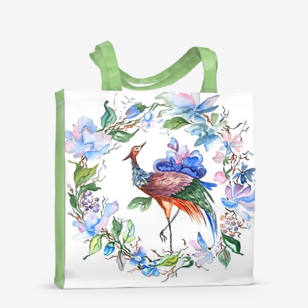 Сумка-шоппер «Птица с цветами »