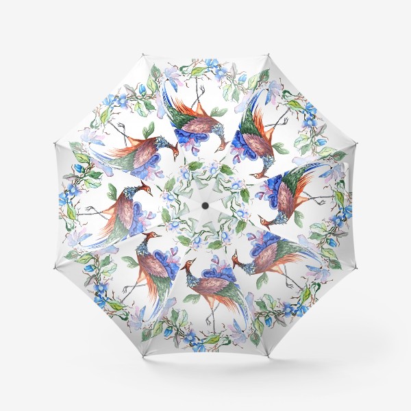 Зонт «Птица с цветами »