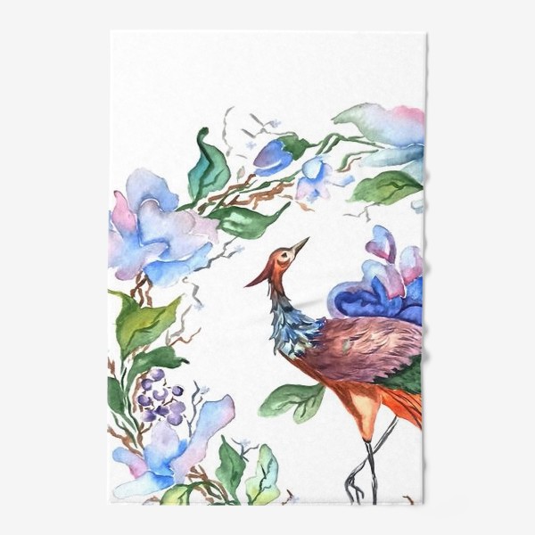 Полотенце «Птица с цветами »