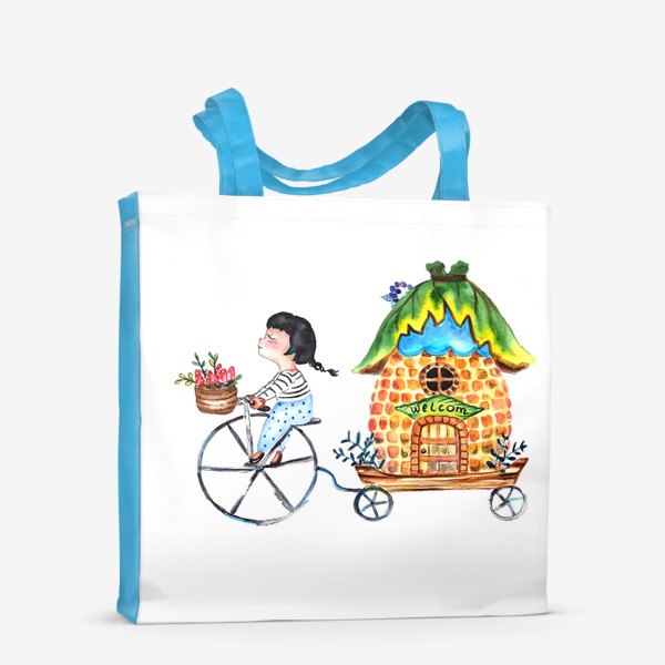 Сумка-шоппер «Девочка на велосипеде»