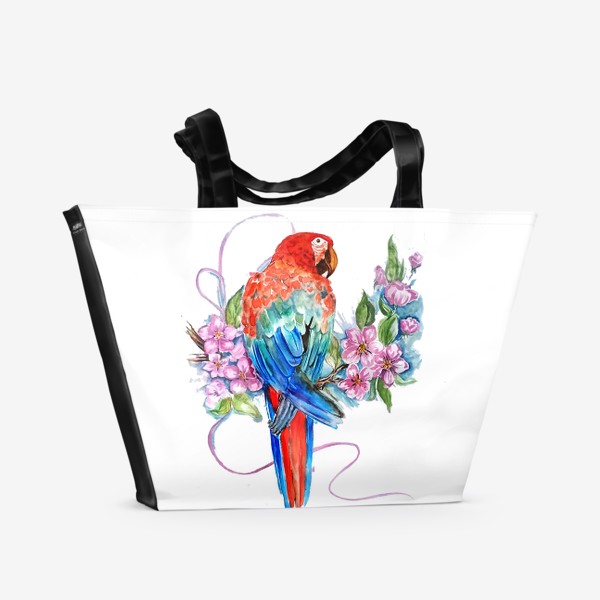 Пляжная сумка «Попугай на ветке»