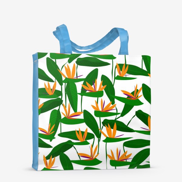 Сумка-шоппер «тропические цветы, стрелиция»