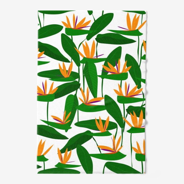 Полотенце «тропические цветы, стрелиция»