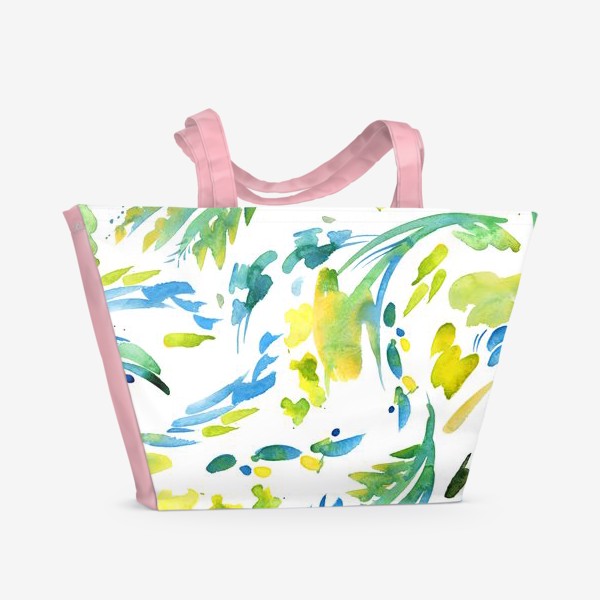 Пляжная сумка «Летний день - акварельная цветочная абстракция»