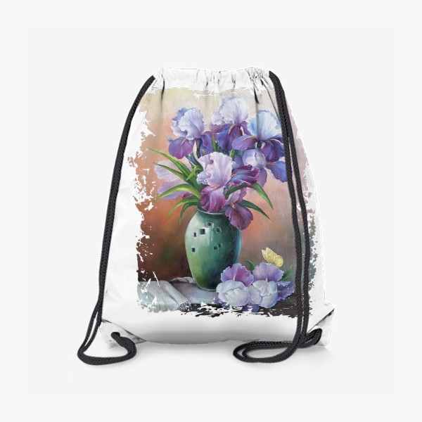 Рюкзак «арт, живописная картина маслом, букет весенних цветов»