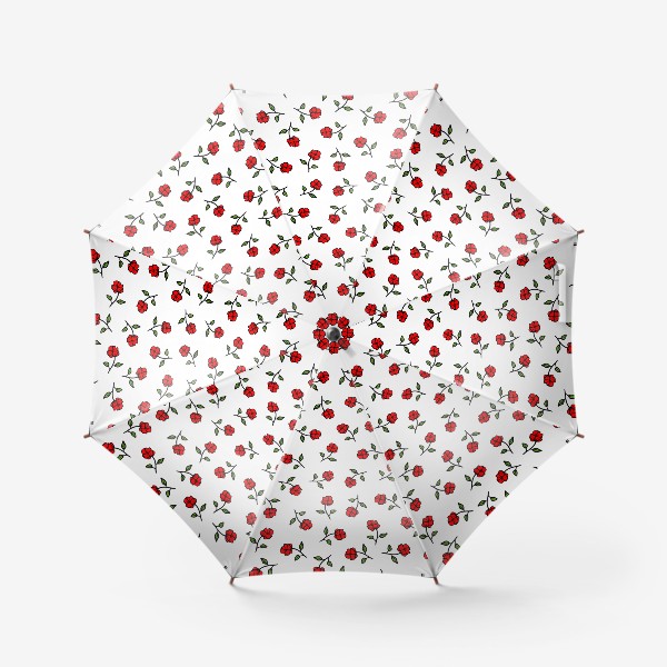 Зонт «Красные розочки на белом»