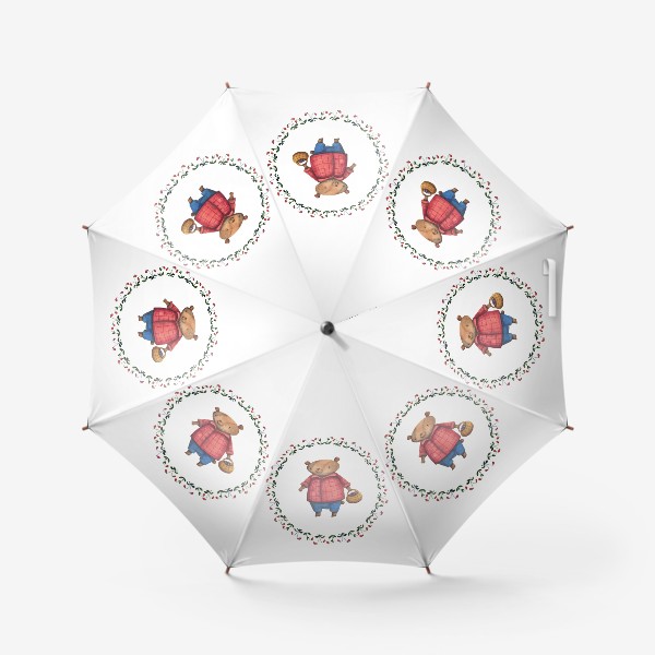 Зонт «Мишка и ягоды»