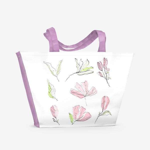 Пляжная сумка «цветы магнолии»
