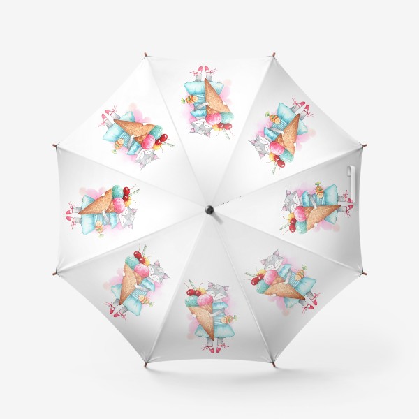 Зонт «Кошка и мороженое»