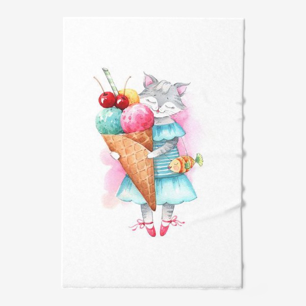 Полотенце «Кошка и мороженое»