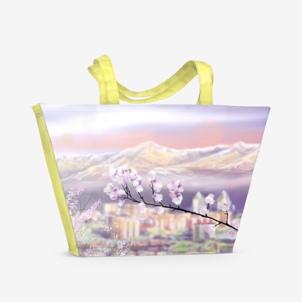 Пляжная сумка «Цветущая Алма-Ата. Алматы. Весна.»