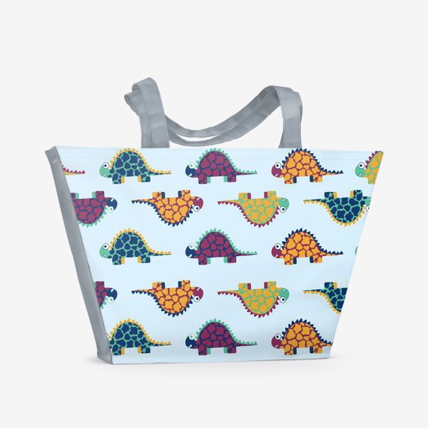 Пляжная сумка «Забавные пестрые динозаврики»