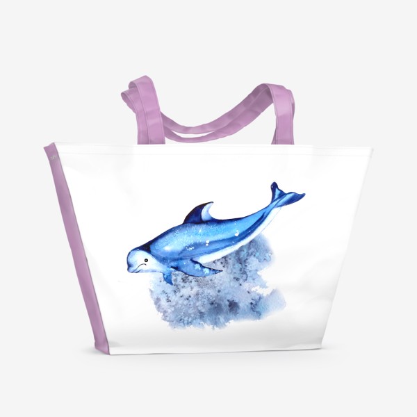 Пляжная сумка &laquo;дельфин синий с белым&raquo;