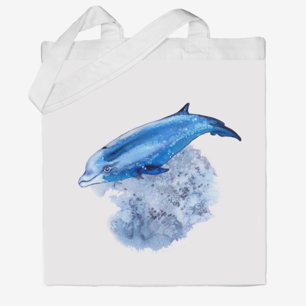 Сумка хб «голубой дельфин»