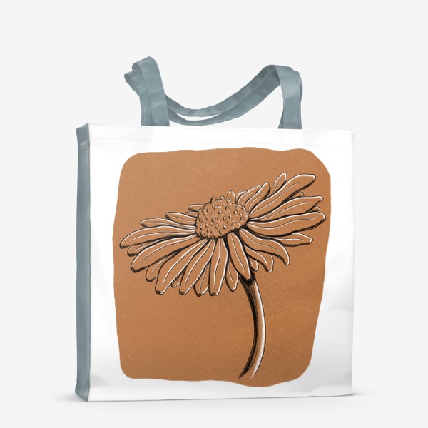 Сумка-шоппер «Винтажный цветок на коричневом фоне»