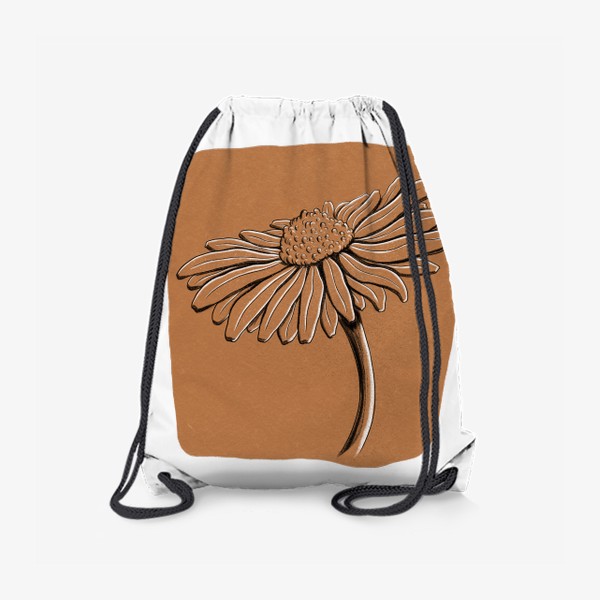Рюкзак «Винтажный цветок на коричневом фоне»