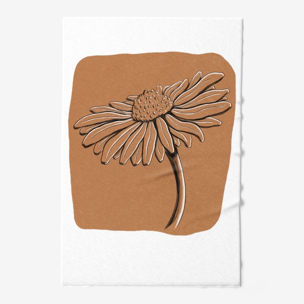 Полотенце «Винтажный цветок на коричневом фоне»