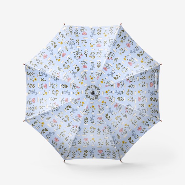 Зонт «Полевые цветы на голубом»