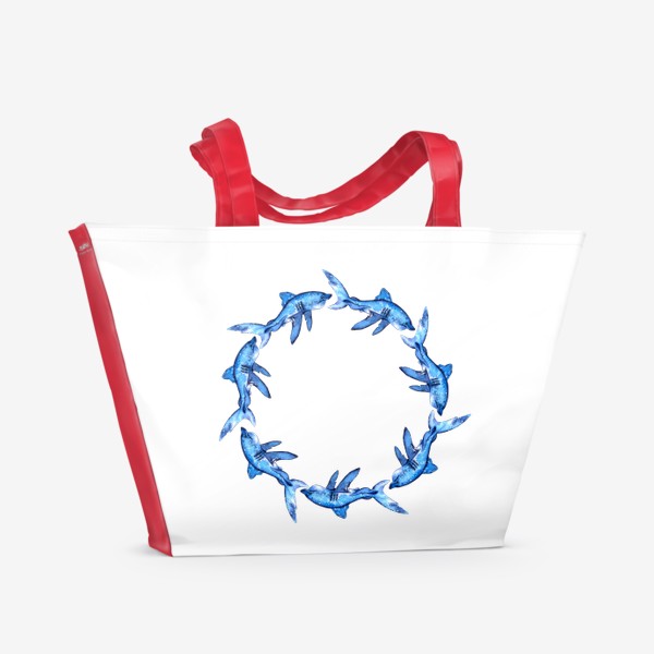 Пляжная сумка «круг синих акул»