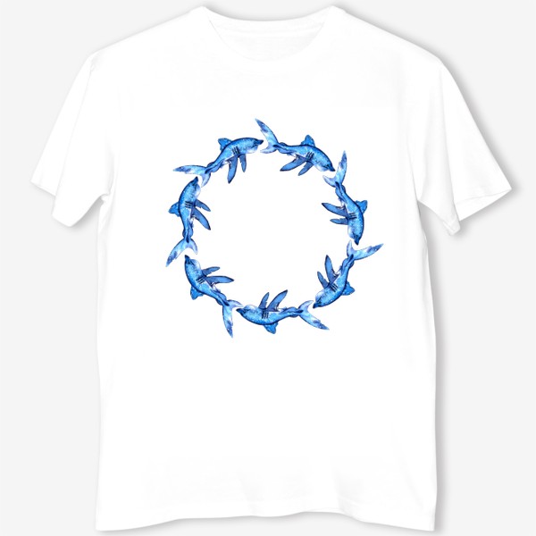 Футболка «круг синих акул»