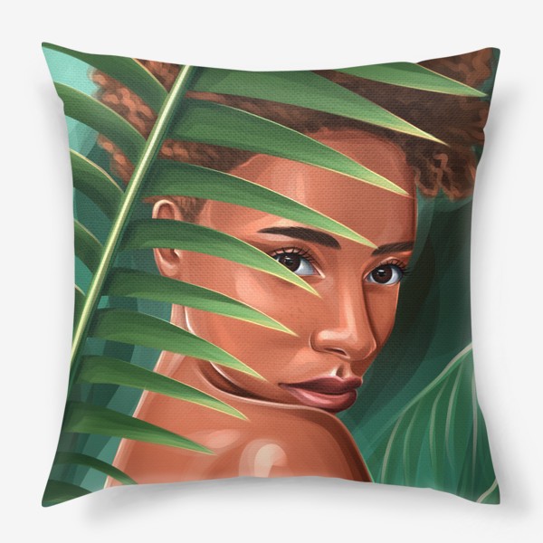 Подушка « Девушка в тропиках»