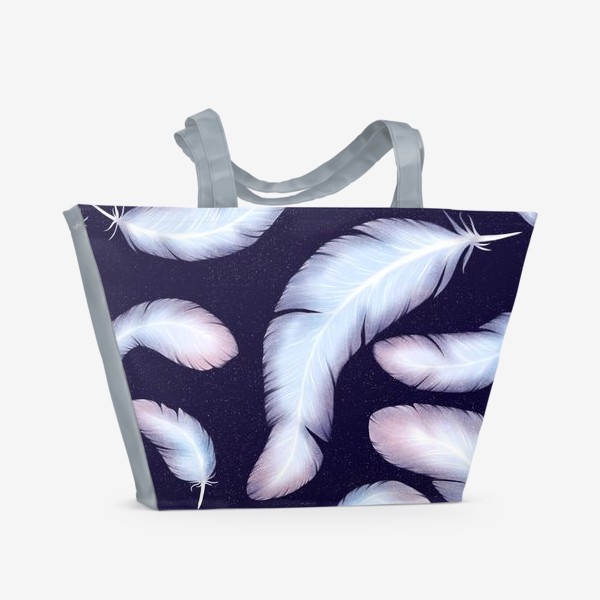 Пляжная сумка «Паттерн перья»