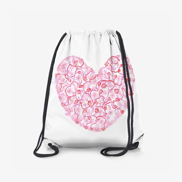 Рюкзак «Любовь Розовое сердце с цветами»