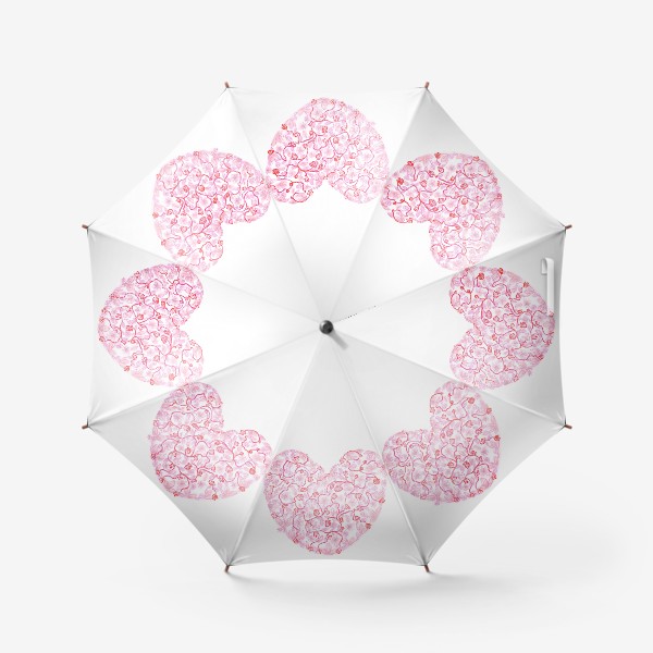 Зонт «Любовь Розовое сердце с цветами»