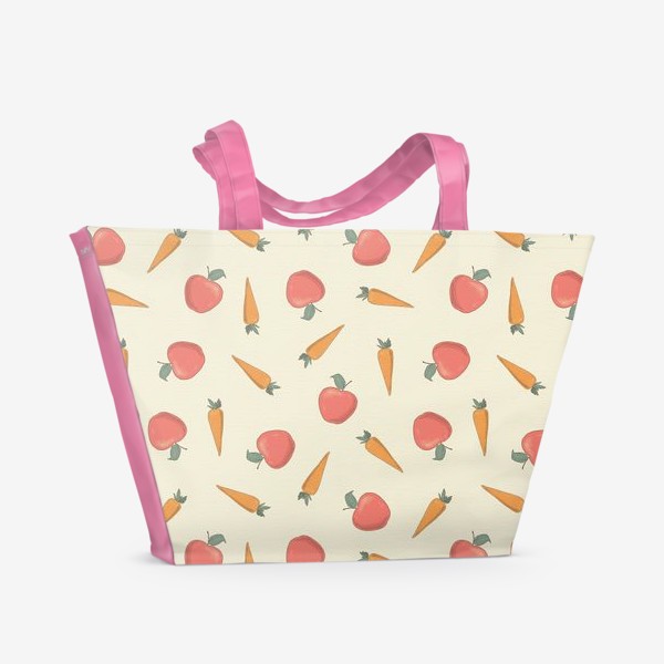 Пляжная сумка «Яблоки и морковки»