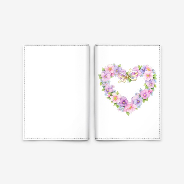Обложка для паспорта «Цветочное сердце»