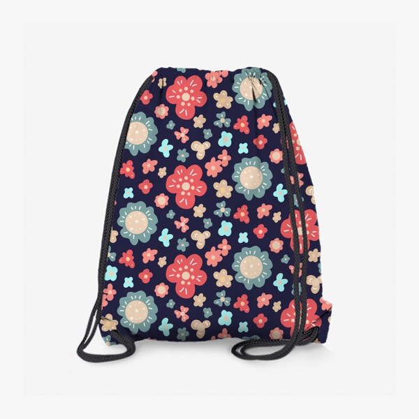 Рюкзак «Яркие цветы на темном фоне »