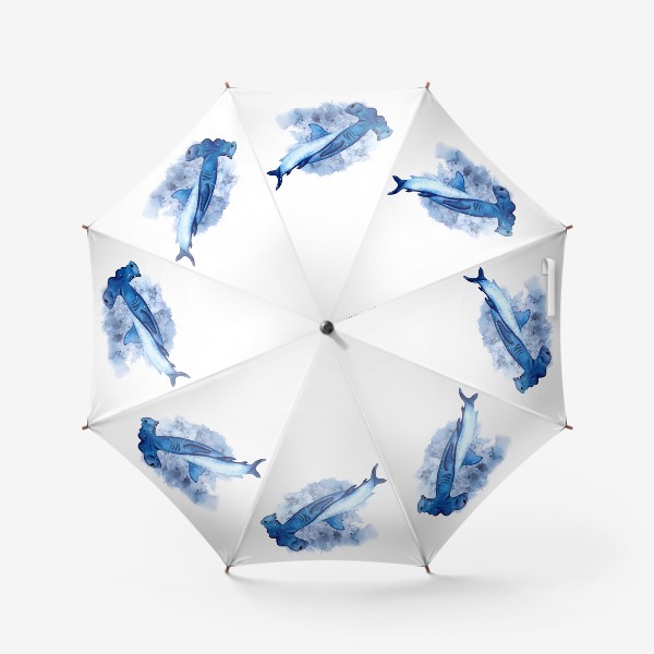 Зонт «рыба молот голубая»
