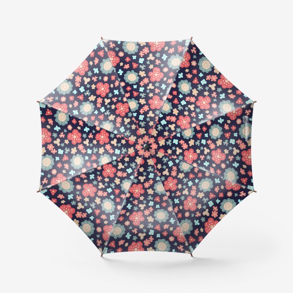 Зонт «Яркие цветы на темном фоне »