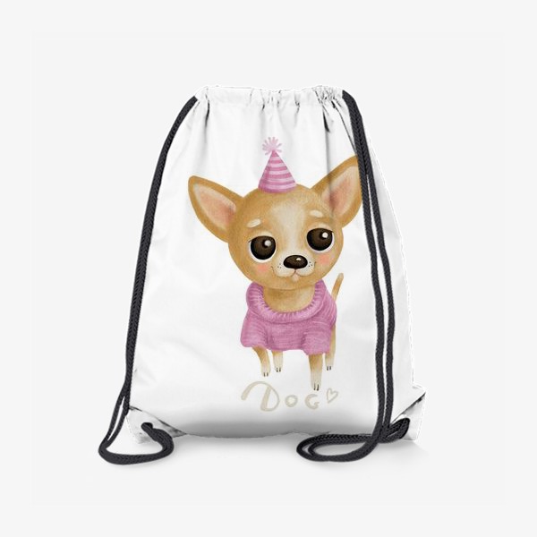 Рюкзак «милый щенок  собака чихуахуа в розовом свитере »