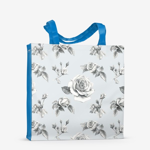 Сумка-шоппер «Винтажные розы на сером фоне»