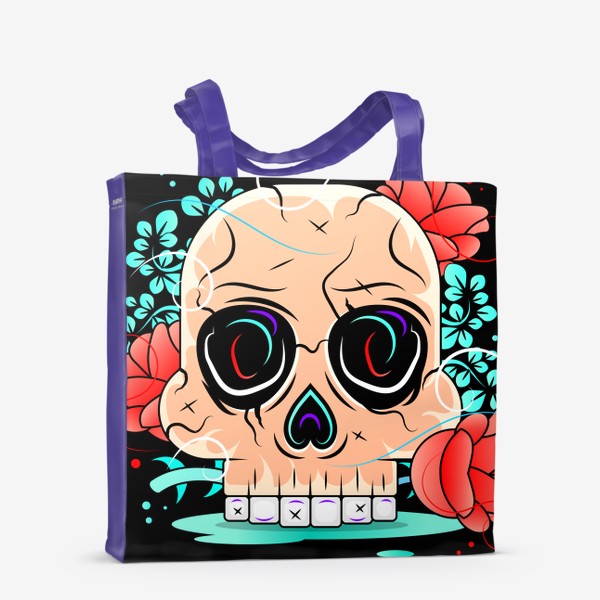 Сумка-шоппер &laquo;Mexican skull with roses red &raquo;