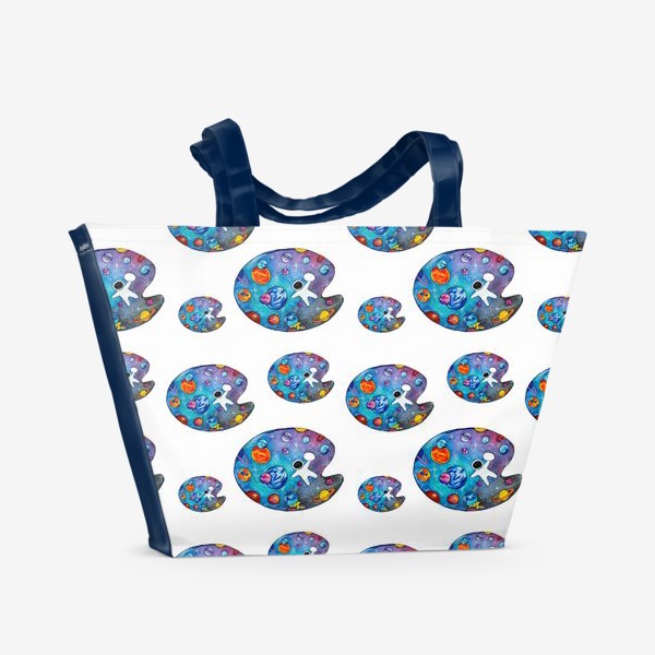 Пляжная сумка «Космическая палитра День Космонавтики Паттерн космонавты»
