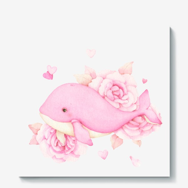 Холст «Розовый кит»
