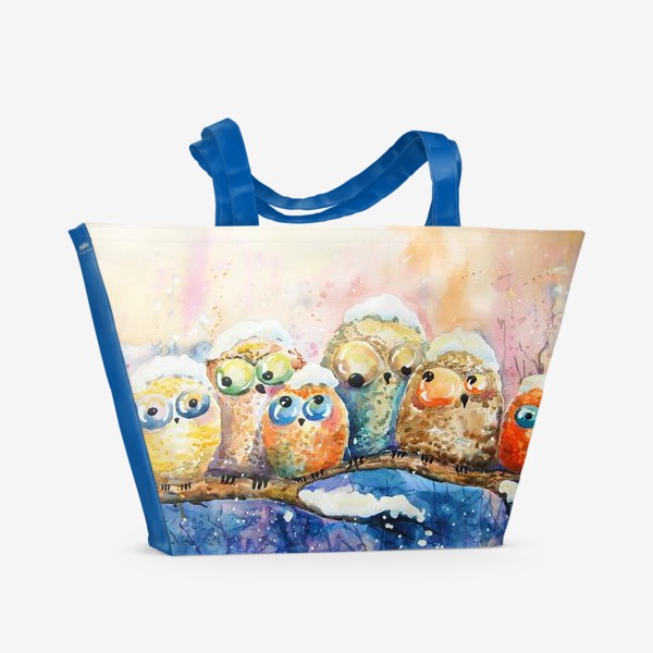 Пляжная сумка «Совята зимой»
