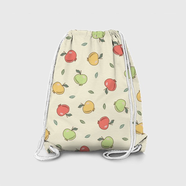 Рюкзак «Яблоки и листочки паттерн»