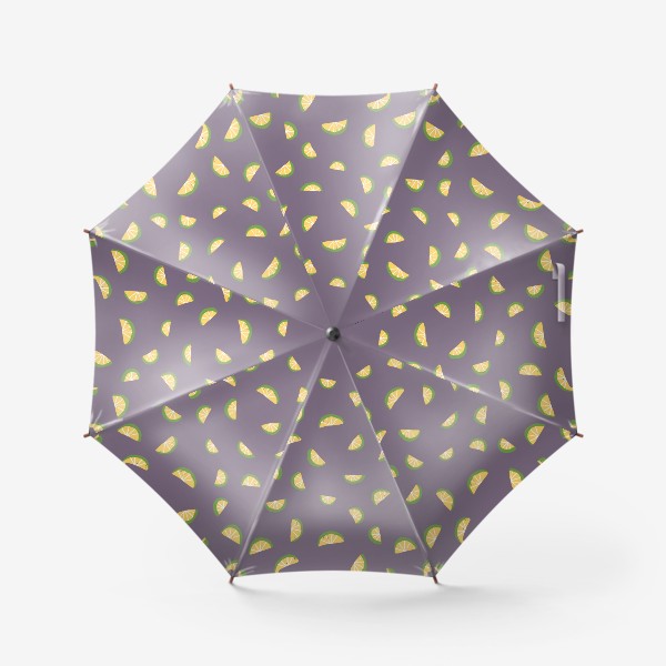 Зонт «Яркий паттерн. Лаймы на фиолетовом фоне»