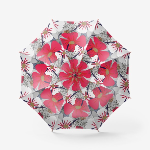 Зонт «Маки пурпурные и белые»
