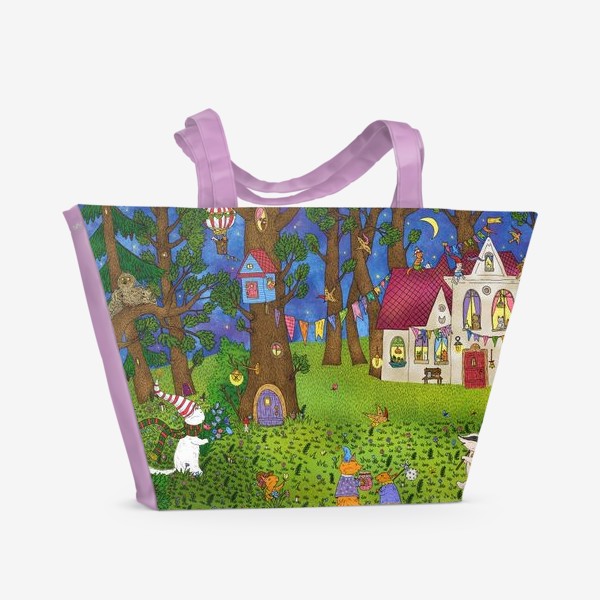 Пляжная сумка &laquo;Кошкин дом в сказочном лесу&raquo;