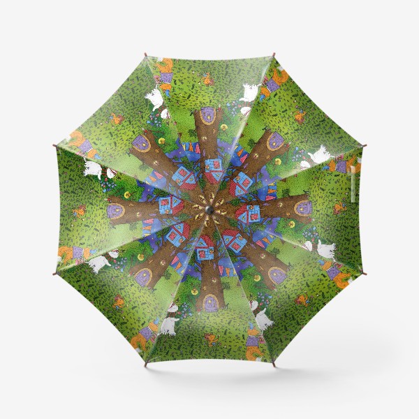 Зонт «Кошкин дом в сказочном лесу»
