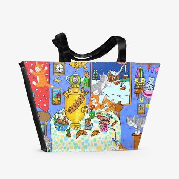 Пляжная сумка «Кошкин дом»