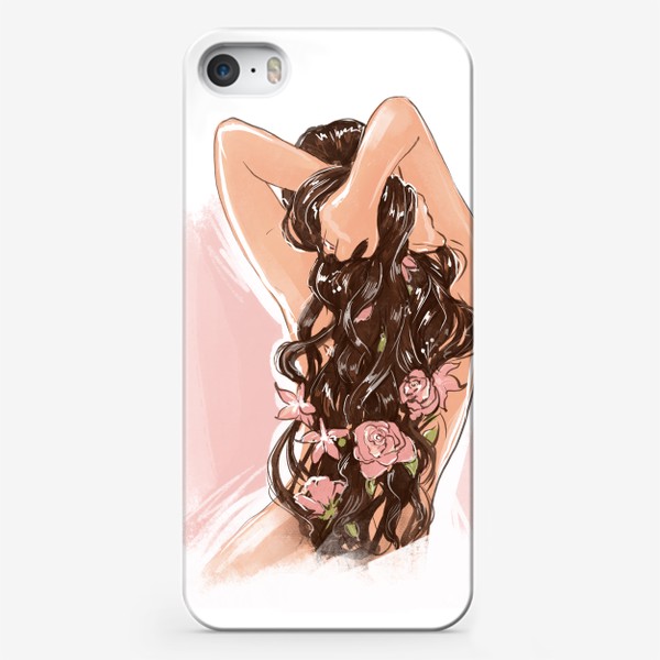 Чехол iPhone «Девушка цветы»